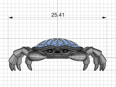 Crab necklace 3d print model Sterling silver sea claw pendant 3D print model