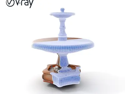 Rustic Outdoor Fountain Model Pack Low-poly 3D model