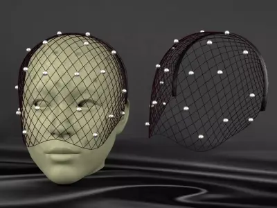 Hoop with web  beads 3D model