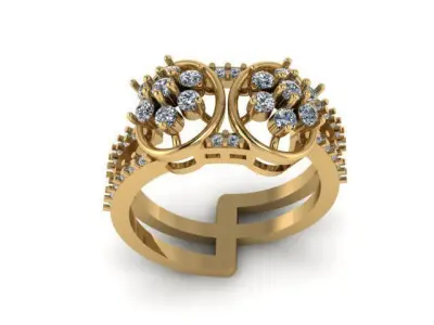 Modern Fashion Diamond  Ring 3D print model