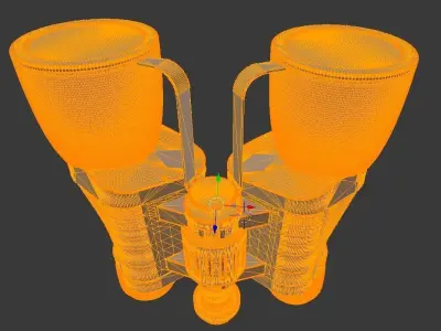 Binocular with lens plugs Low-poly 3D model