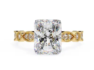 Luxury diamond ring for engagement 3D print model