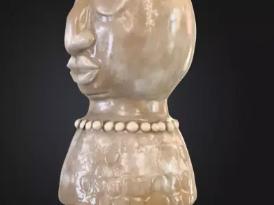 Serene Stone Vessel Low-poly 3D model