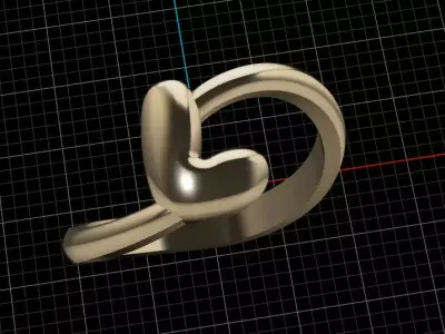 L alphabet baypass ring 3D print model