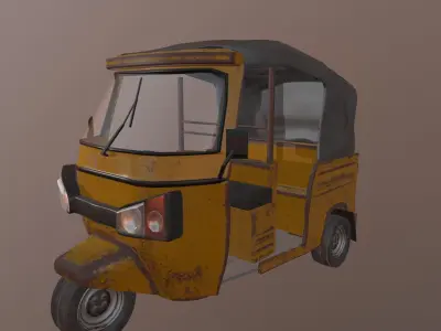 Tricycle Taxi  vehicle Low-poly 3D model