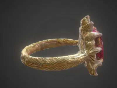 FREE Ruby Diamond Ring Free low-poly 3D model