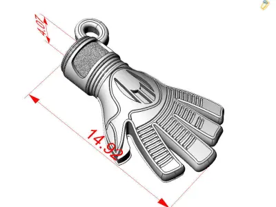 Goalkeeper Glove pendant 3D print model