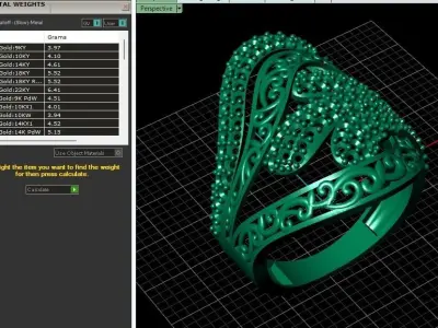 STL 3DM Women Ring Womens Ring Diamonds With Stone Model 3D print model