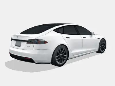 Tesla Model S Plaid 2021 Low-poly 3D model