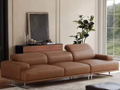 Mid Century interior scene 3D model