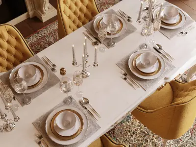 Classic Room Scene 3D model 3D model