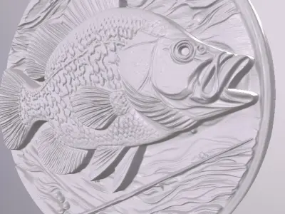 Crappie 2 basrelief for 3D printing 3D print model