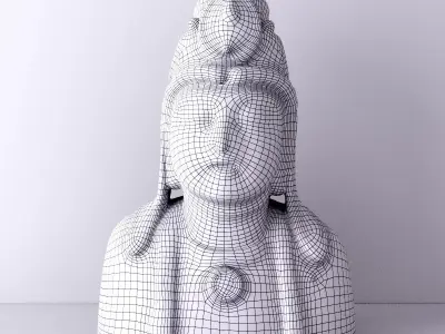 Antique Quan-Yin Wooden Bust 3D model