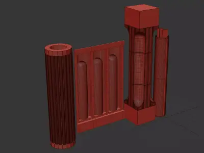  Minimal  Modern Column Set High-Quality 3D Models for Interiors 3D model
