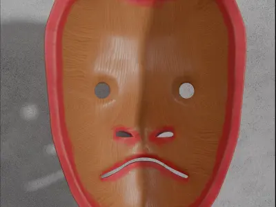 Tengu Mask Japanese theatre Noh 3D model 3D model