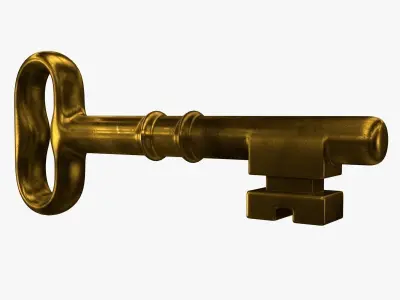 Key 3D golden 3D model