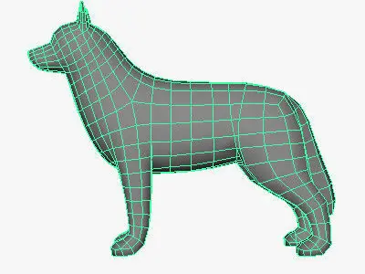 Low Poly Siberian Husky Low-poly 3D model