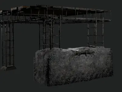 Concrete construction PBR Low-poly 3D model