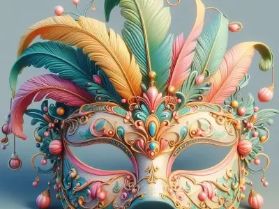 3093  Venetian Carnival Mask  Color  3D Model  magic 3D print model