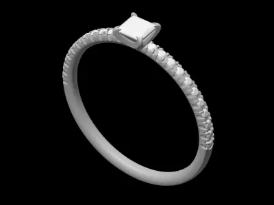 ETINCELLE - SOLITAIRE - RING 3D print model