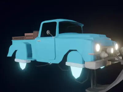 Game Ready Retro Hover Car Low-poly 3D model