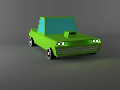 lowpoly racing car Low-poly 3D model