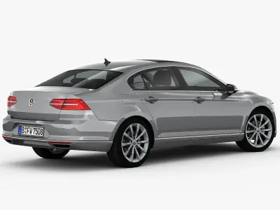 Volkswagen Passat 2015 detailed interior 3D model