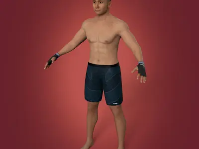 Athlete - MMA Fighter - UFC - Martial Art - Box - Kickboxing  Low-poly 3D model