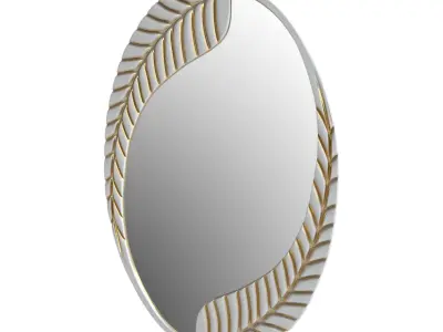 Mirror 2 leaf shaped wall 3D model