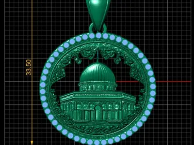 AQSA MOSQUE PENDANT 3D PRINTABLE MODEL  3D print model