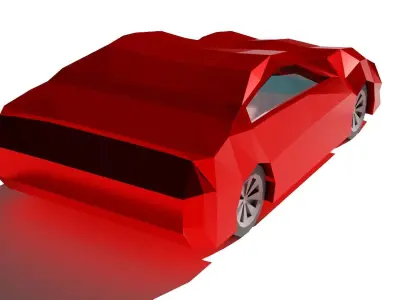 Red Low Poly Car Low-poly 3D model