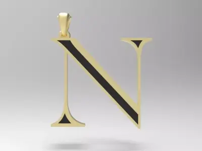 Alphabet Latin N 3D print model