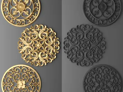persian pattern for wall and decoration interior designe Low-poly 3D model