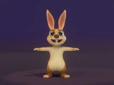 Cartoon Kangaroo 3D Model Low-poly 3D model
