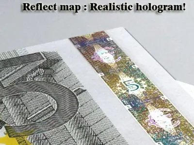 5 Euro Paper Money 3D model