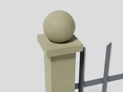 Garden fence Low-poly 3D model