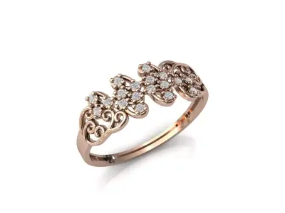 Women Ring Diamond Stone STL 3DM Lightweight Printable 3D print model 42