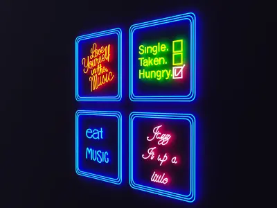 Neon Sign 01 3D model