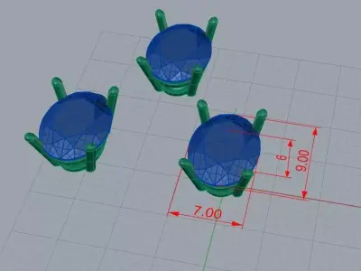 Oval earring 3D print model