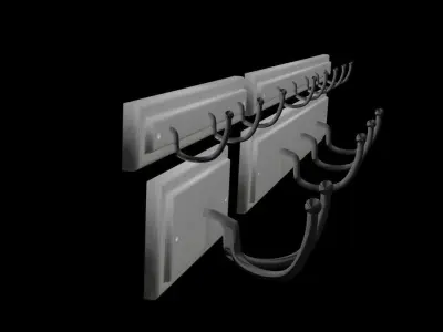 Key and Coat Hooks Free 3D model