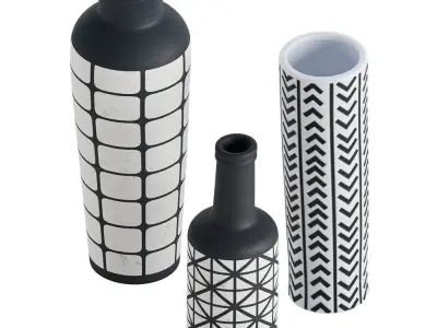 Pier 1 Set of 3 Vases 3D model