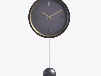 STRUSK clock black Low-poly 3D model