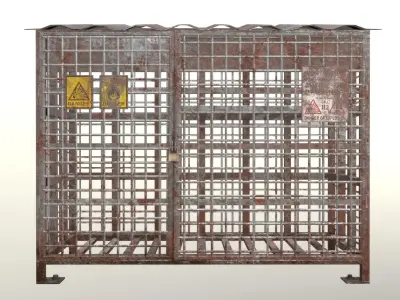 Gas Cylinder Cage Rusty Low-poly 3D model