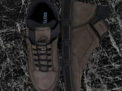 GREYDER 3D SHOES - BROWN Low-poly 3D model