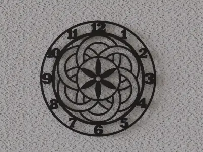 Mandala 6 wall clock 3D print model