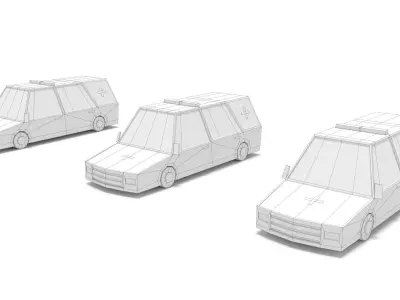 3D Low Poly 30 Vehicles Low-poly 3D model