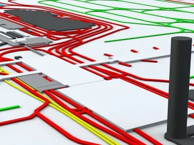 Phoenix Sky Harbor PHX Airport Roads Buildings and Public Trans 3D model