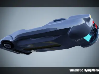 Simplistic Flying Vehicle - nr12 Low-poly 3D model