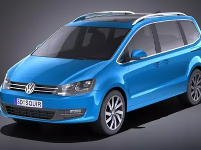 Volkswagen Sharan 2016 VRAY 3D model