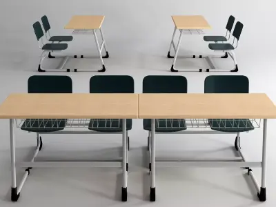 Modern desk chair and dual 3D model